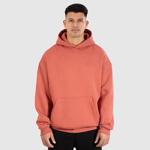 เสื้อฮู้ดดี้ทรงบ็อกซี่สไตล์วินเทจสำหรับผู้ชาย ปี 2026 ผ้าโพลีเอสเตอร์/คอตตอนผสม ทรงโอเวอร์ไซส์ ไหล่ตก ชายดิบ สตรีทแวร์ ไซส์พลัส เสื้อฮู้ดดี้สำหรับฤดูหนาว - Product Image 1