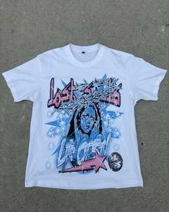 Nueva tendencia personalizada Puff impreso Logo hombres camiseta Casual de talla grande 100% algodón Unisex Streetwear camiseta de gran tamaño para hombres - Product Image 4