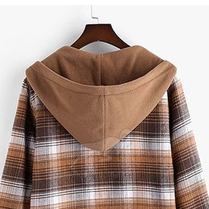 Hauts à capuche à manches longues en tissu brossé doux, coupe confortable, sweats en flanelle idéaux pour les tenues décontractées - Product Image 6