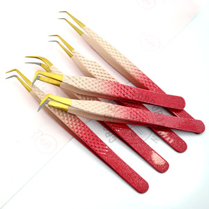 ชุดแหนบต่อขนตาแบบหนาพิเศษ แหนบต่อขนตาแบบยาวสำหรับแยกขนตาและแบบโค้ง แหนบแบบคลาสสิก ชุดแหนบด้ามจับเพชร - Product Image 1