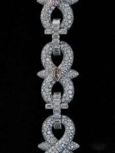 Collar de cadena de diseño Infinito y Cruz estilo Hip Hop, con incrustaciones de moissanita y diamantes, de Plata de ley 925 bañada en rodio, tipo cadena llamativa - Product Image 4