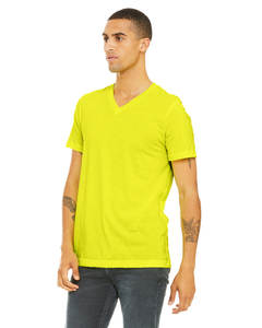Bella + Canvas Unisex CVC Jersey con cuello en V camiseta amarilla neón diseño clásico con cuello en V transpirable Casual ligero cuello en V camiseta - Product Image 2
