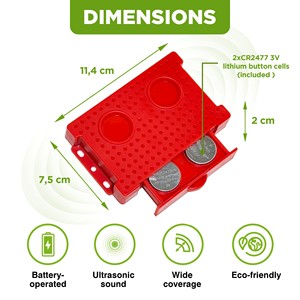 Repelente Ultrasónico de Martas y Ratones, Ecológico, Portátil, a Batería, Dispositivo de Disuasión de Roedores con Sensor de Vibración para Automóvil - Product Image 2