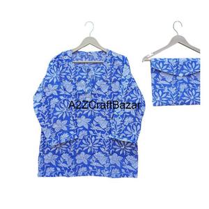 Conjunto de Pijama de Manga Larga con Cordón, Estampado Floral Elegante, 100% Algodón, Suave y Transpirable, Ropa de Dormir de Verano para Mujer - Product Image 2