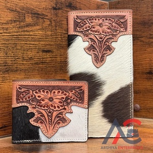 Nuevo cuero mecanizado a mano RFID bloqueo titular de la tarjeta de crédito cartera y cuero de vaca genuino diseñador de lujo cartera larga conjuntos combinados - Product Image 1