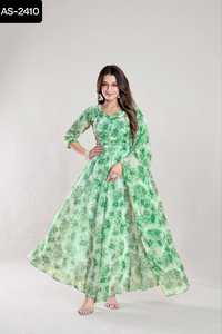 Recién llegado, vestidos largos de boda de estilo pakistaní indio con trabajo de impresión Digital Kurtis Office Weat Rayon Foil Print Kurtis - Product Image 3