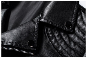 Nueva chaqueta de cuero de oveja de alta calidad para hombres, chaquetas de cuero Pu, chaqueta de cuero de vaca de calidad superior - Product Image 4