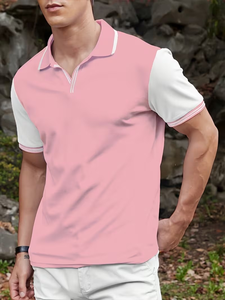 เสื้อยืดผู้ชาย 210gsm ผ้าโพลีเอสเตอร์ผสมคอตตอน ระบายอากาศได้ดี กันยับ สไตล์สมาร์ทแคชชวล รับสกรีนโลโก้ ผ้าเจอร์ซีย์ลายทาง - Product Image 5