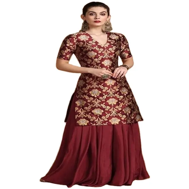 Trang Phục Dự Tiệc Anarkali Của Nhà Thiết Kế Bộ Đồ Dáng Thẳng Và Cắt Ô Kiểu Dáng Váy Anarkali Kiểu Dáng Mới Thiết Kế