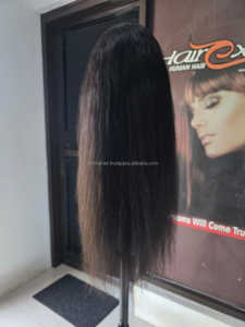 Vente en gros de perruques de cheveux humains 100% cuticules vierges brutes alignées dentelle complète pour dentelle brun clair sans colle longue longueur - Product Image 5