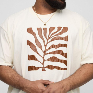 Camisetas estampadas de algodón 100% para hombre, ropa informal de peso pesado de alta calidad, Camisetas estampadas de longitud larga ajustadas personalizadas - Product Image 4