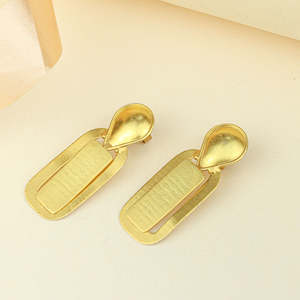 Pendientes de Gota Tridha en Tono Dorado con Diseño Geométrico Religioso, Aleación de Zinc, Cobre, Acero Inoxidable, Perla, Regalos para Fiestas - Product Image 4