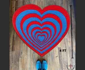 KNOT Hand Tufted Wool Rug 'Home Heart Is' Striped Design Soft Touch Multicolor Customizable Size for Door Space Living Rooms - Product Image 5