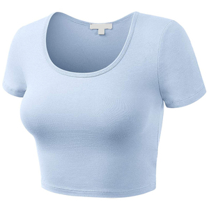 T-shirts de sport à col rond et manches courtes pour femmes, crop top anti-boulochage respirant, t-shirts de haute qualité - Product Image 5