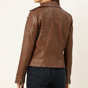 Veste en cuir pour femme de haute qualité personnalisée, tricotée, respirante, écologique, design et logo personnalisables - Product Image 3