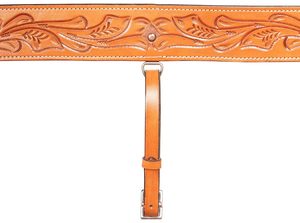 Sangle et sangles dorsales en cuir véritable, faites à la main, de haute qualité, robustes, à double boucle, de style western, pour l'équitation - Product Image 5