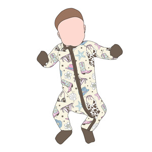 Vêtements pour enfants en gros, barboteuses, combinaisons, vêtements pour enfants en bambou, fermeture éclair double sens, imprimé western, barboteuses pour bébés, vêtements pour nouveau-nés - Product Image 5
