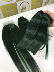 Pour Genius trame tisse perruques faisceaux haute qualité brut Double dessiné Vietnam Extensions de cheveux cheveux longs matière première couleur verte - Product Image 2