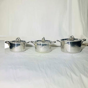 Juego de Utensilios de Cocina de Acero Inoxidable de Lujo, Cacerola Martillada con Tapa, Ollas para Cocinar en Casa, Regalo de Cocina, Olla para Calentar Alimentos de Acero - Product Image 3