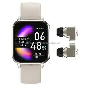 Qc T3 Oordopjes Smartwatch T22 2 In 1 Draadloze Oortelefoons Met 1.83 Inch T22 Smartwatch Ble 5.0 Call Smartwatch Voor Mannen Vrouwen