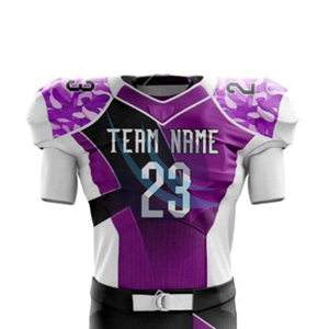 Camiseta de fútbol americano de poliéster 100% hecha a medida, uniforme, ropa deportiva transpirable, diseño de alta calidad, tu propio conjunto impreso - Product Image 4