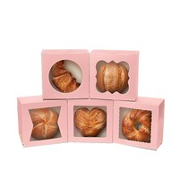 Usine en gros personnalisé Offre Spéciale pliant 10x10x4 pouces rose carré gâteau dessert pâtisserie boîte pour un usage alimentaire