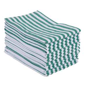 Juego de 12 toallas desechables de secado rápido a rayas de algodón reciclado personalizables para técnicas tejidas de cuidado de golf y coche - Product Image 1