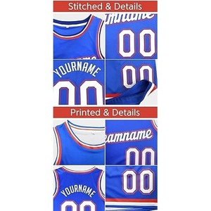2025 gilet de basket-ball Double face sublimation impression maillot respirant séchage rapide caractéristique nouveau bleu équipe uniforme pour l'été - Product Image 4