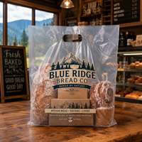 Sacs de boulangerie personnalisés AT PACK, sacs en plastique transparents à emporter avec logo pour le pain, les gâteaux, les pâtisseries, les cafés, l'emballage alimentaire