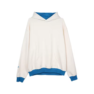 Venta al por mayor logotipo personalizado de lana gruesa sudaderas con capucha de gran tamaño de peso pesado acanalado puños dobladillo contraste ropa de calle para la impresión digital de invierno - Product Image 3