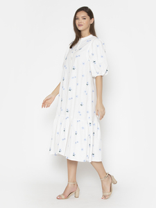 Haute qualité nouveau à la mode personnalisé femmes décontracté printemps imprimé fleuri été solide col rond femmes robe - Product Image 2