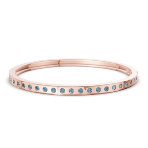 Bracelet jonc ouvrable en or massif 14 carats avec diamant de laboratoire bleu glace classique rond et étincelant, 1 carat total, idée cadeau fraîche et élégante - Product Image 3