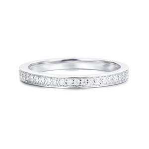 Bague de mariage pavée de diamants faits main avec diamants de laboratoire F-VS2 en or massif 14K, sertissage pavé, pour usage quotidien, empilable, cadeau - Product Image 1