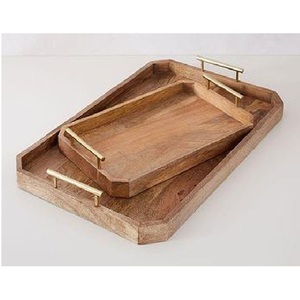 Nouveau plateau de service en bois design, style moderne, pour restaurants, cafés, hôtels, plats de service, fruits, plat de service en bois - Product Image 4
