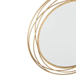 <b>Gold</b> Metal Frame Home Modern <b>Round</b> <b>Wall</b> Decor - Product Image 2