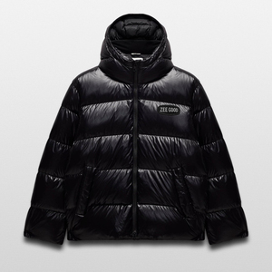 Chaquetas largas de invierno de alta calidad para hombre Servicio OEM disponible Chaqueta acolchada de lona de calle alta con capucha brillante - Product Image 1