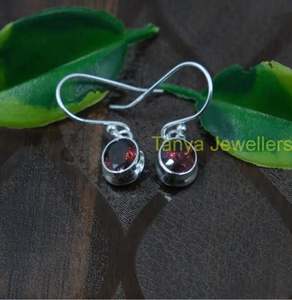 Natural Red <b>Garnet</b> Gemstone <b>Earrings</b> Cut Stone <b>Earrings</b> Handmade Dangle <b>Earrings</b> <b>Garnet</b> Gift Jewelry for Women - Product Image 3