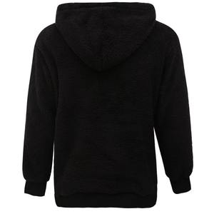 Personalizado hombre negro Sherpa satén forrado Sudadera con capucha de peso pesado invierno cálido suave grueso oso de peluche polar sudaderas con capucha transpirable - Product Image 4