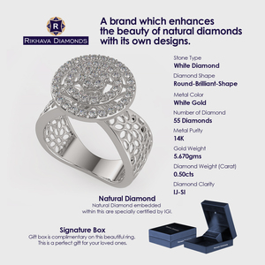 Anillo de Solitario de Diamante de 14K DE LA Nueva Colección Diseño Real Hermoso en Oro Blanco Estilo de Moda al Mejor Precio - Product Image 3