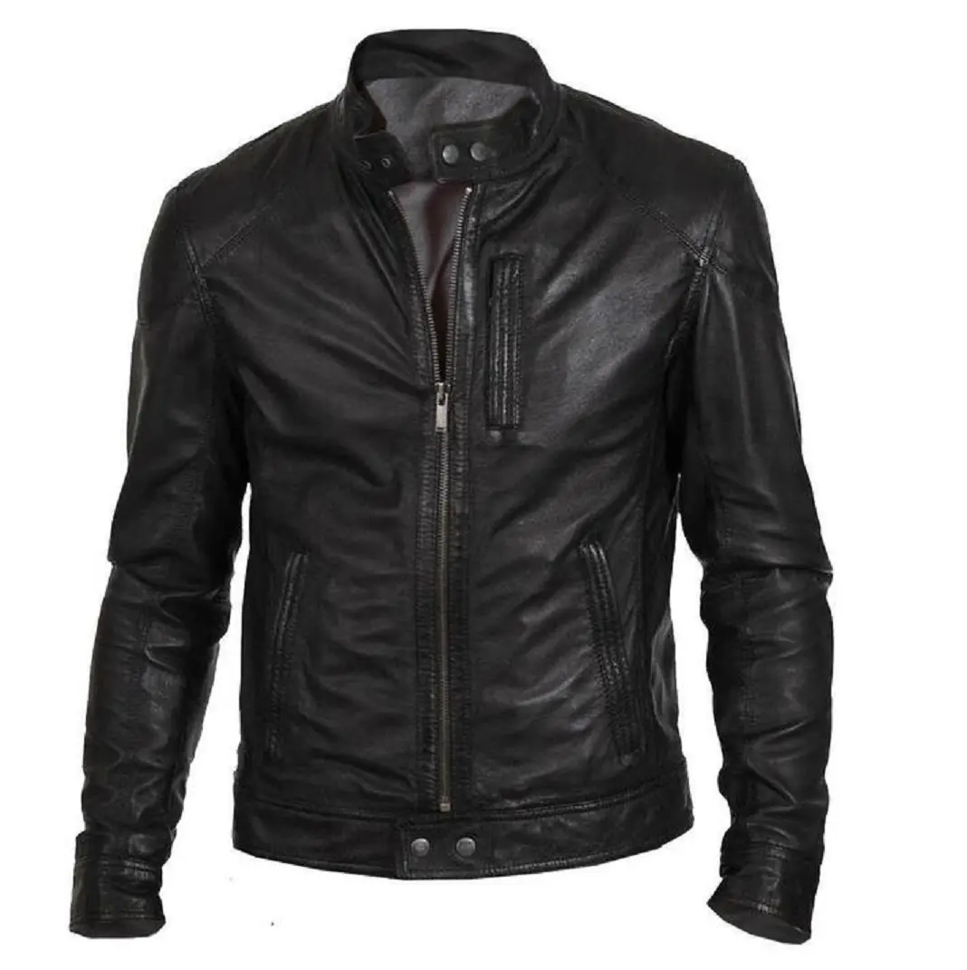 Jaqueta de couro personalizada para homens, jaqueta de couro legítima skinny, preto, marrom e todas as cores disponíveis