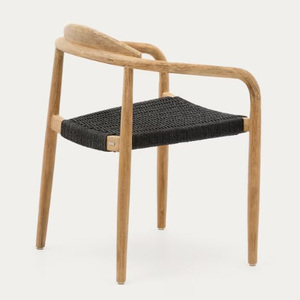 Silla de comedor de interior nórdica moderna con forma esculpida y cuerda tejida, ideal para interiores de casas elegantes - Product Image 4