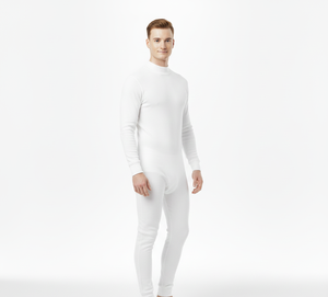 GlacierNest White <b>Men</b> <b>Thermal</b> Suit Full Sleeve Soft Breathable Fabric Engineered for Cold Weather Comfort - Product Image 4