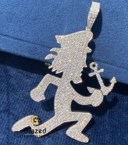 Colgante de Plata de Ley 925 con Moissanita VVS, Estilo Hip Hop, Diseño de Hacha y Ancla, con Incrustaciones de Piedras, Chapado en Rodio, para Fiesta Unisex - Product Image 3