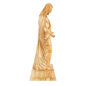 Statue de Jésus sculptée à la main en bois d'olivier – Figurine exclusive du Christ de Bethléem (39 cm) - Product Image 4