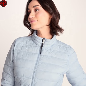 Doudoune légère matelassée pour femme, alternative au duvet, col montant, fermeture éclair, coupe droite, veste d'hiver pour femme - Product Image 5