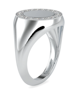 0.26Ct Cut Moissanite Diamond Compromiso 925 Anillo de bodas de plata Anillo de sello - Product Image 3