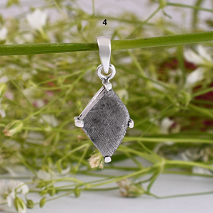 Colgante de Piedra Meteorito de Gema Natural, Colgante de Plata de Ley, Joyería Hecha a Mano, Regalo para Ella, Joyería al por Mayor - Product Image 5