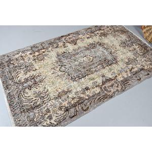 พรมวินเทจตุรกีขนาด 3.9x6.8 ฟุต พรมปูพื้น พรมขนสัตว์สีเทา - Product Image 2