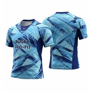 Fabricante de Camisetas de Rugby Sublimadas Anti-UV Personalizadas de 240 Gramos con Nuevo Diseño de Cuello, Spandex y Poliéster - Product Image 5