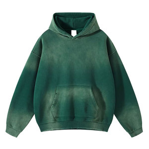 High Quality Cotton Terry Oversize Hoodie Streetwear <b>Thick</b> <b>Fleece</b> Drop Shoulder Plain Blank Custom Men Hoodies - Product Image 1